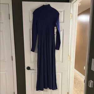 Anthropologie Blue Long Sleeve Maxi Dress NWT